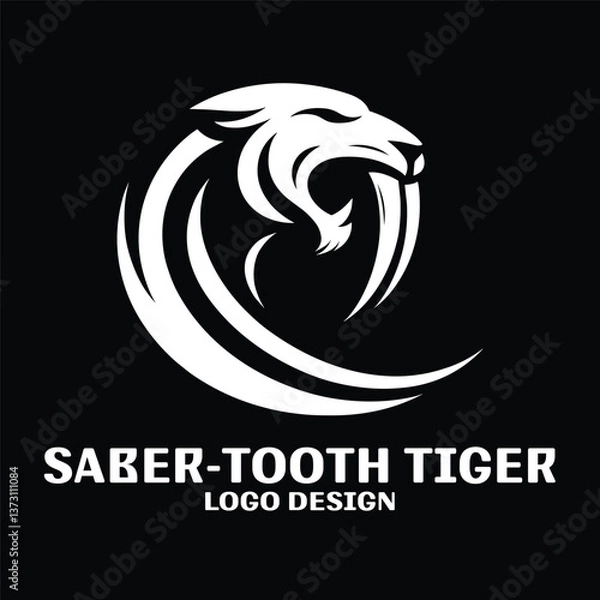Obraz Saber Tooth Tiger Vector Logo Design