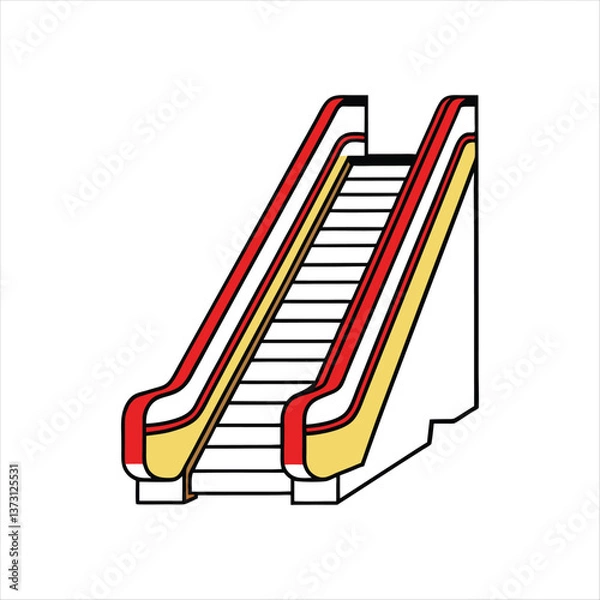 Obraz  Escalator vector illustration icons.