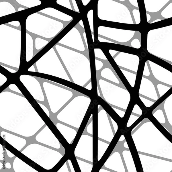 Obraz Seamless volumetric transparent background black beautifully connecting lines