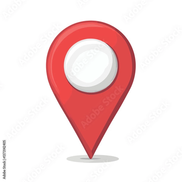 Fototapeta Red Location Pin Vector on white background