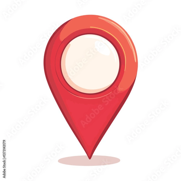 Obraz Red Location Pin Vector on white background