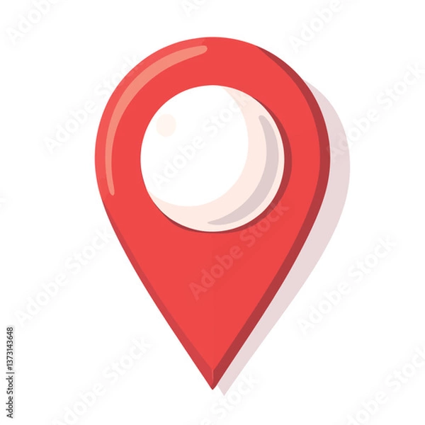 Obraz Red Location Pin Vector on white background