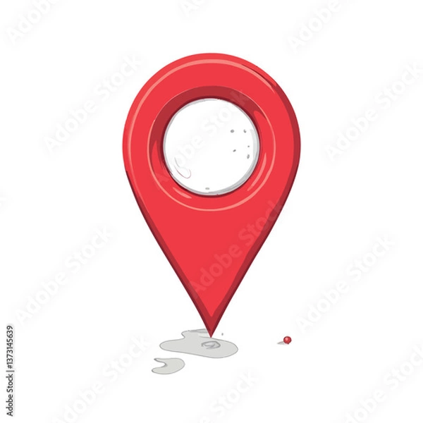 Obraz Red Location Pin Vector on white background