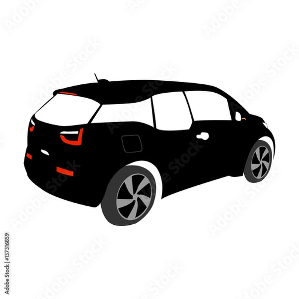 Obraz Small electric car vector silhouette