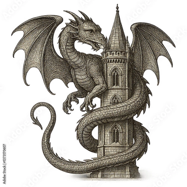 Obraz chinese dragon statue