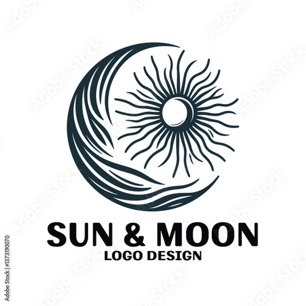 Fototapeta Sun & Moon Vector Logo Design