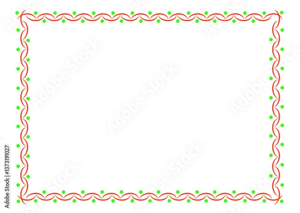 Fototapeta Frame with border with decorative elements. 