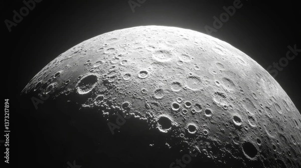 Fototapeta Moon surface. Space background