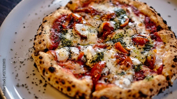 Fototapeta ミニトマトを乗せたマルゲリータ