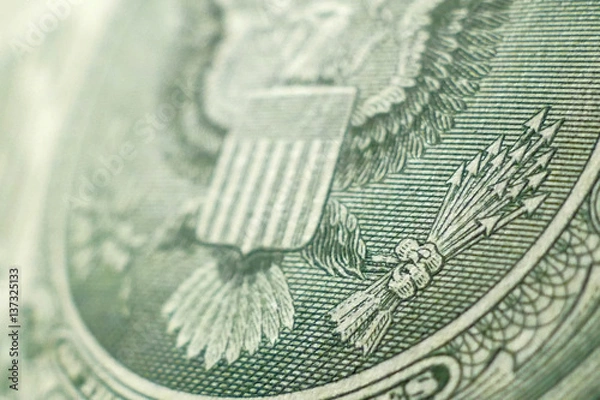 Obraz Part of One Dollar Bill Macro Shot