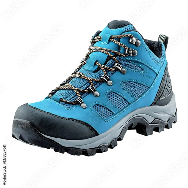 Fototapeta High Performance Blue Hiking Shoes Isolated on Transparent Background