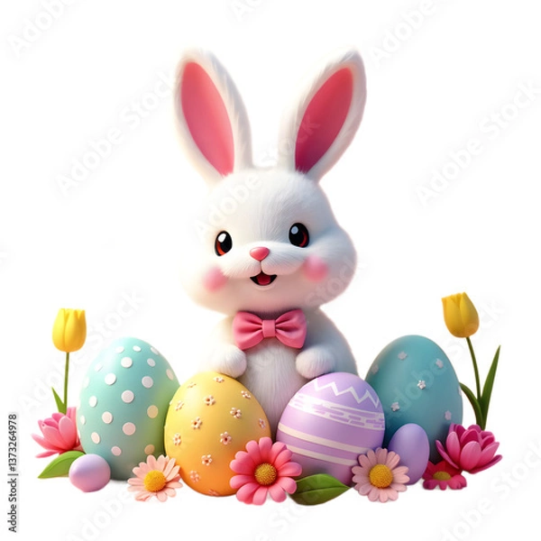 Obraz easter bunny with easter eggs