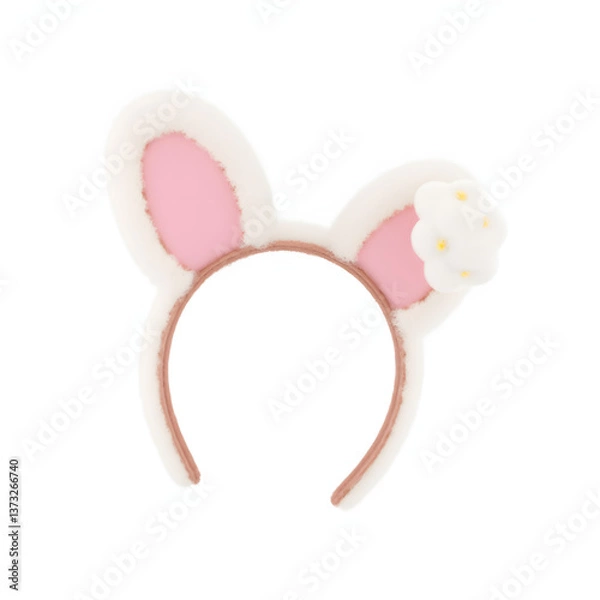 Obraz easter bunny with pink ribbon