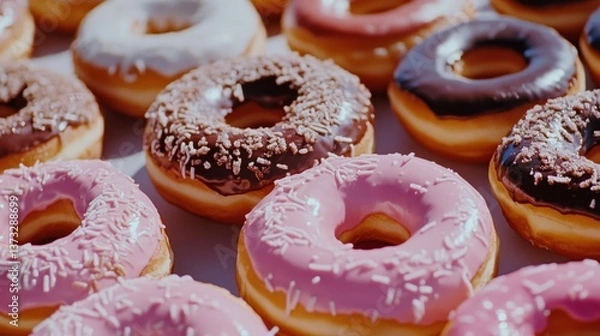 Obraz Delicious donuts. Vintage background