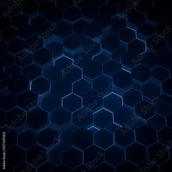 Fototapeta Blue Hexagon Abstract Background