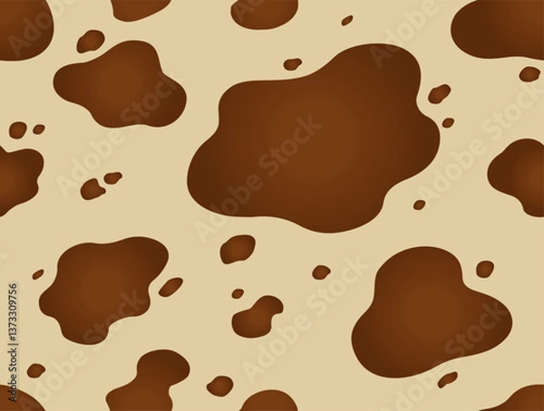 Obraz cow texture pattern repeated seamless brown chocolate gradient spot skin fur. print