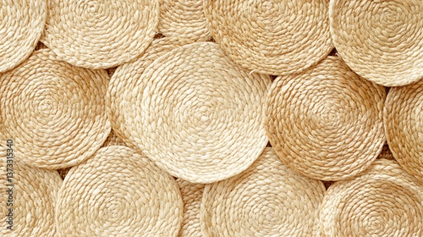 Fototapeta straw, brown, isolated, basket, wicker, hat, wood, rope, object, pattern, texture, round, food, material, container, craft, natural, woven, closeup, box, circle, string, decoration, wooden, roll