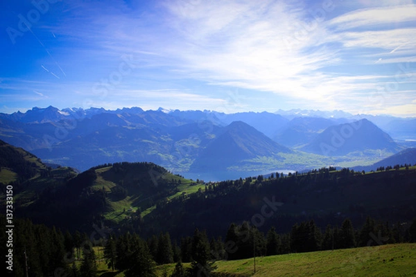 Fototapeta Top of Rigi mountain views, Switzerland