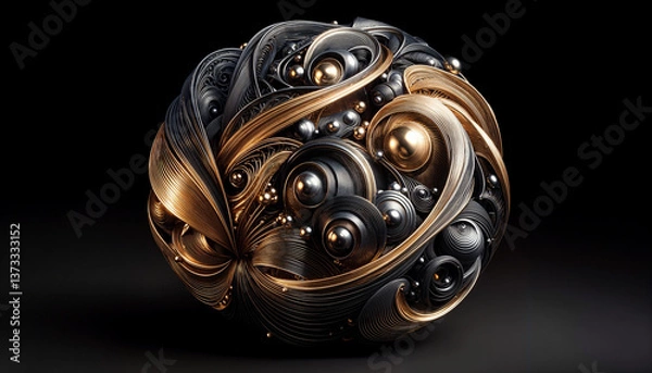 Obraz metal element unconventional design