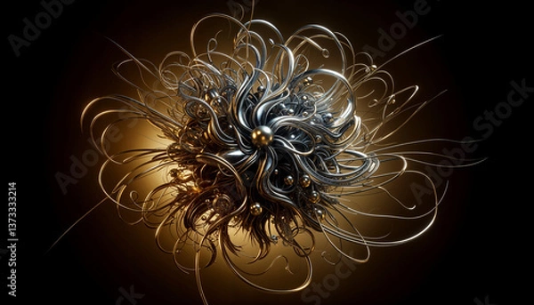 Obraz metal element unconventional design