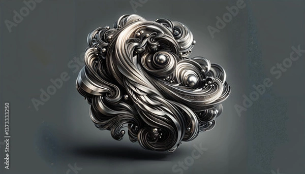 Obraz metal element unconventional design