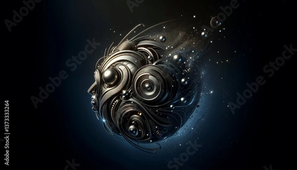 Obraz metal element unconventional design