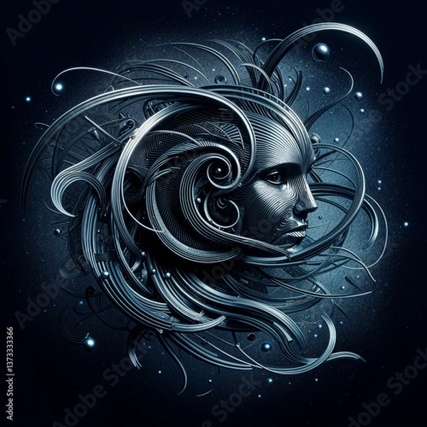 Obraz metal element unconventional design