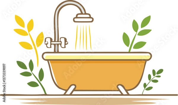 Fototapeta illustration of a shower in the bathroom Simply illustrate bathroom simple illustrations.