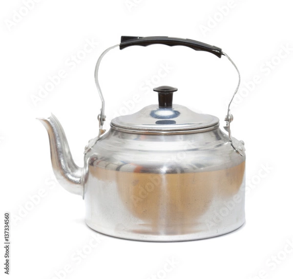 Fototapeta aluminium kettle isolated