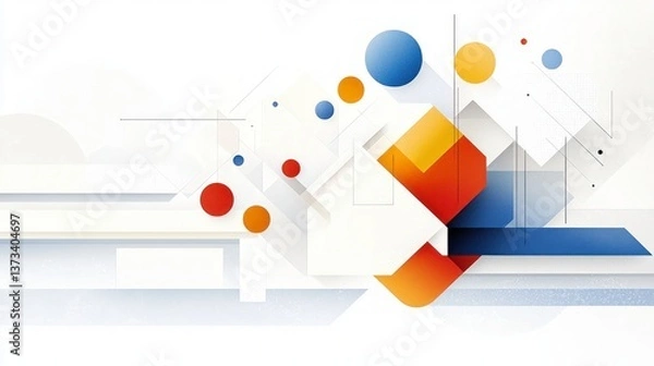 Fototapeta Abstract Geometric Shapes  Colorful Bubbles  Modern Design  AI Art  Background Image