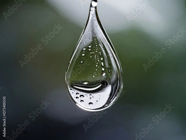 Fototapeta Close up of a water drop on blurred background