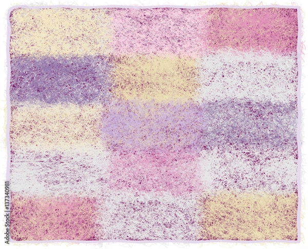 Fototapeta Soft  patchwork plaid with weave rectangular elements in pastel colors