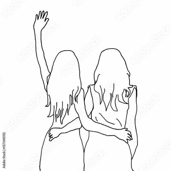 Obraz This is a pixel design illustrating the concept of friendship with an icon symbolizing unity, togetherness, and happiness, perfect for celebrating Happy Friendship Day.