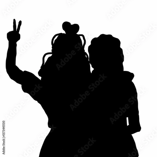 Obraz This is a pixel design illustrating the concept of friendship with an icon symbolizing unity, togetherness, and happiness, perfect for celebrating Happy Friendship Day.