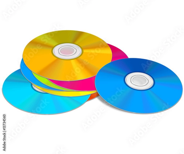 Obraz Coloured Blu-ray/DVD Pile