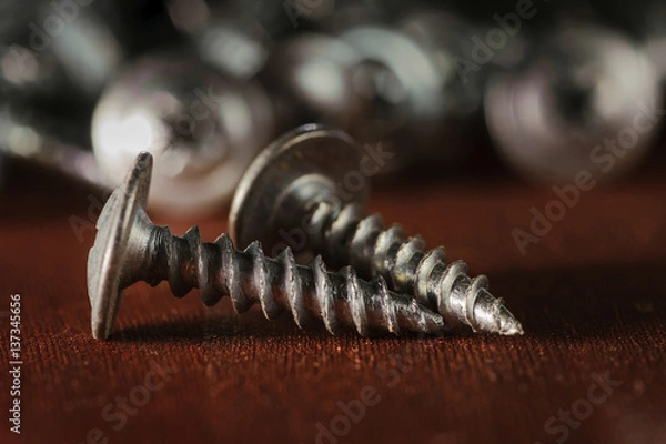 Obraz two self-tapping screws on the table