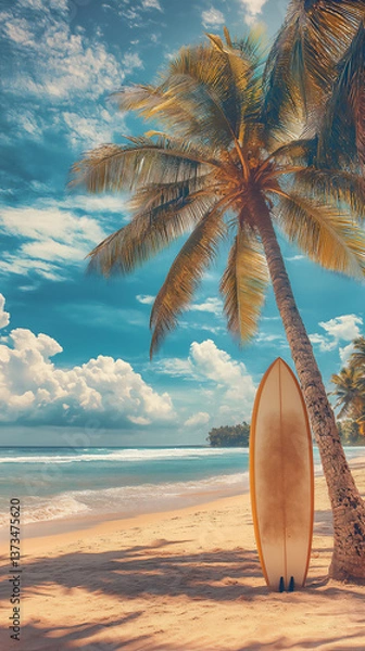 Fototapeta  oceanfront surfboard,