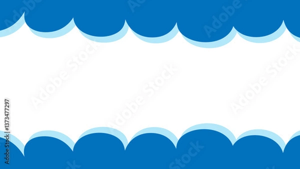 Obraz シンプルな青い雲のフレーム