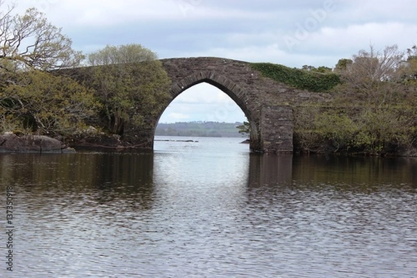 Fototapeta Irish landscape as Gap of Dunloe in Killarney National Park,Kerry,Ireland, cloudy day