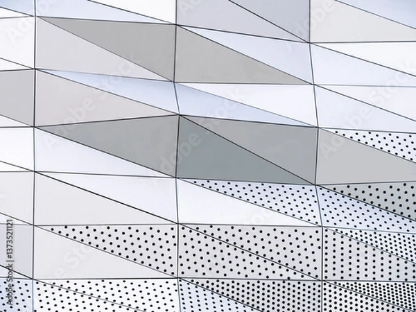 Obraz Geometric pattern square Metal work Steel texture Wall art Modern Building exterior