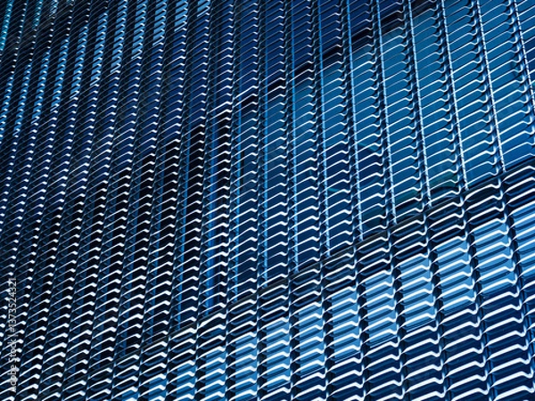 Obraz Steel pattern metal texture Architecture details Modern building facade Blue color