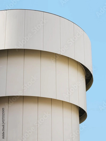 Obraz Metal curve facade Architecture details Modern building minimal design