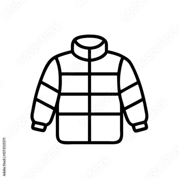 Obraz Puffer jacket outline icon on a simple background  