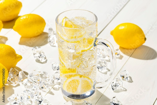 Fototapeta よく冷えたレモンサワー 白板