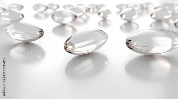 Fototapeta Multivitamin Tablets Displayed in Elegant Minimalist 3D Rendering