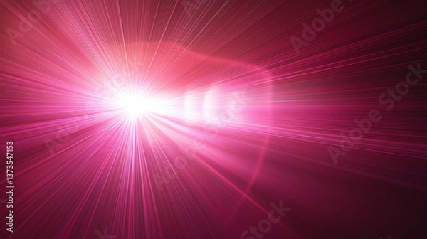 Fototapeta ピンクとゴールドの輝く光ときらめく星の幻想的な背景キラキラライトアップ