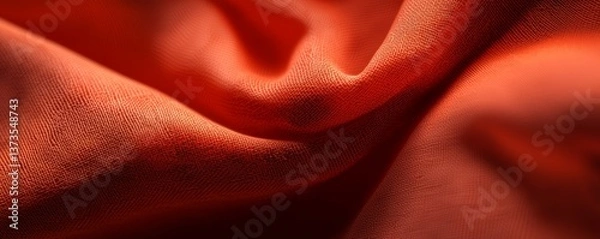 Fototapeta A close-up view of smooth, flowing orange fabric, showcasing its texture and rich color.