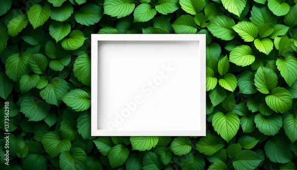 Obraz lush green leaves arranged in a dense pattern. The leaves vary in size and shape