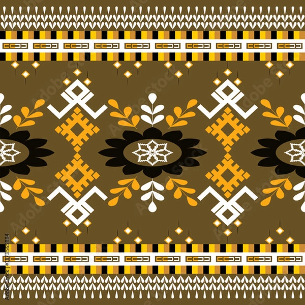 Fototapeta The geometric ethnic pattern of traditional style. Navajo, America Indian patterns. Design for background, wallpaper, clothing, wrapping, Batik, fabric, and prints. Vector illustration.