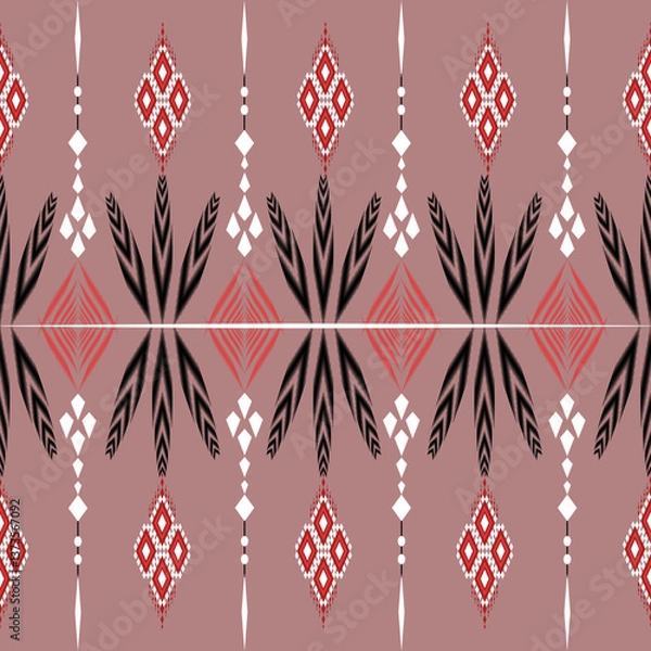 Fototapeta The geometric ethnic pattern of traditional style. Navajo, America Indian patterns. Design for background, wallpaper, clothing, wrapping, Batik, fabric, and prints. Vector illustration.